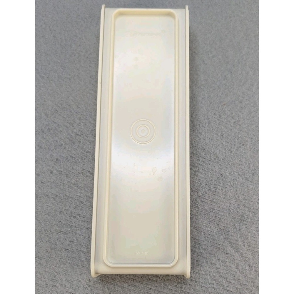 Vintage Tupperware Tall Rectangular Cracker Keeper Pantry Canister w Lid Cream - Picture 5 of 14